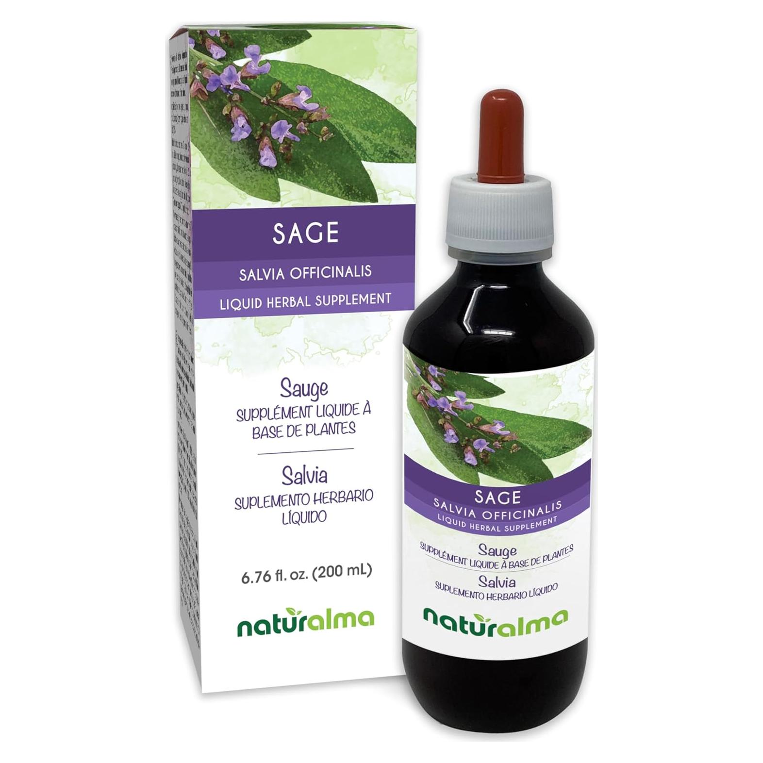 Tintura de Salvia Naturalma 200 ml - Suplemento Herbal Vegano