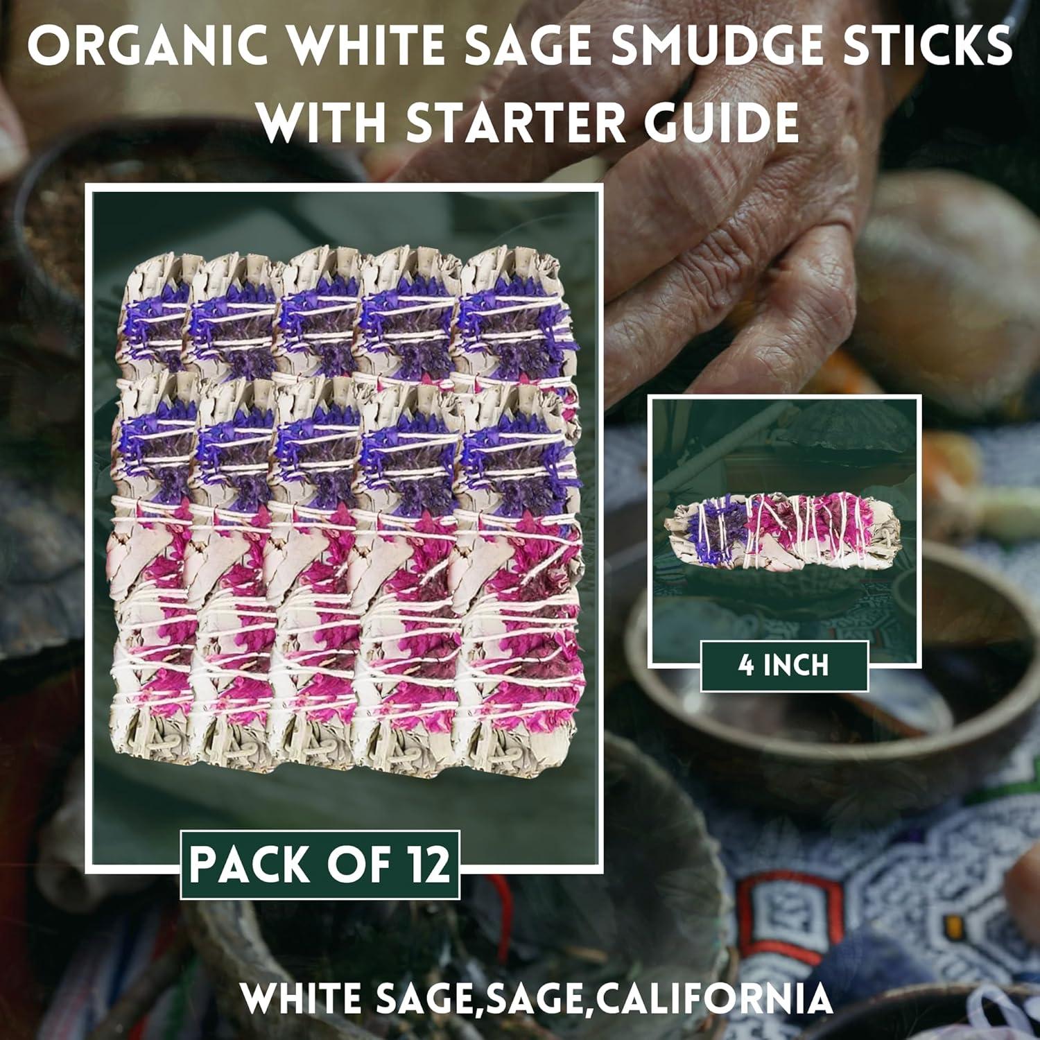 Palos de Salvia Blanca Orgánica Ancientveda 10 cm - 12 Unidades