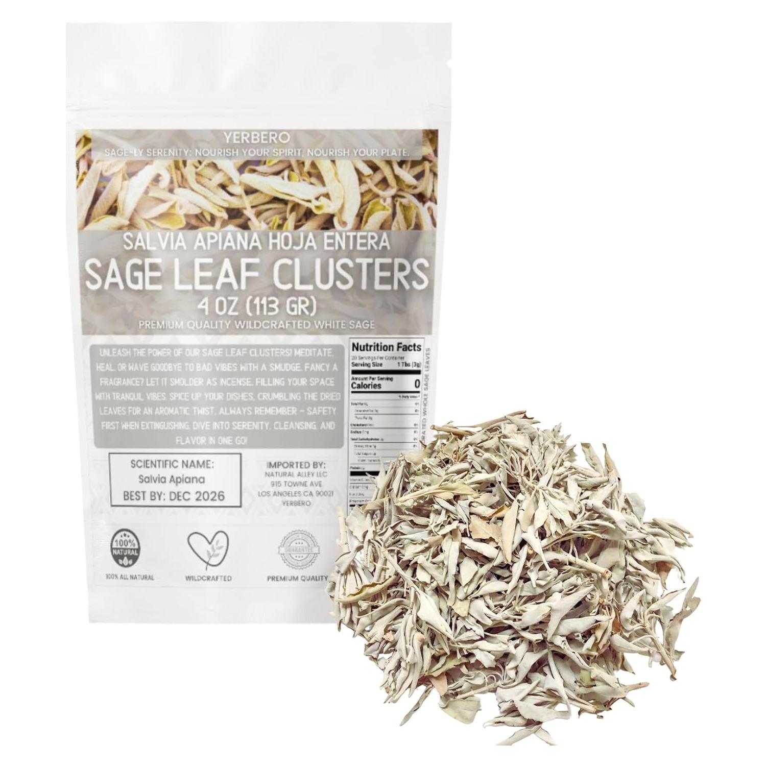 Yerbero Racimo de Salvia Blanca Premium 114g - Incienso Natural