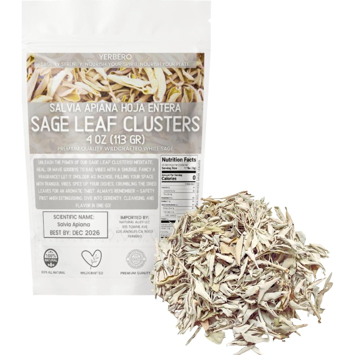 Yerbero Racimo de Salvia Blanca Premium 114g - Incienso Natural