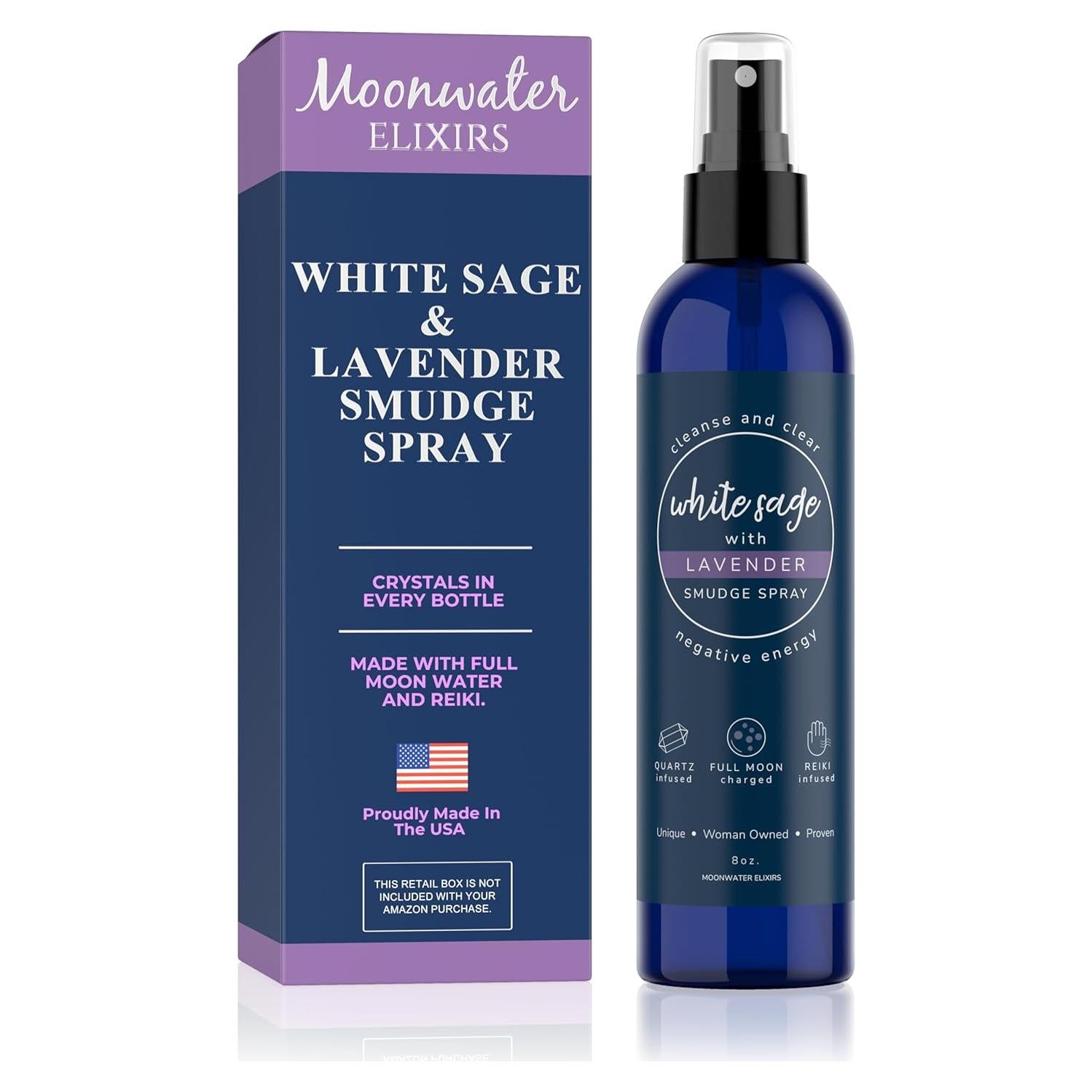 Spray de Salvia Blanca y Lavanda Moonwater 240ml - Limpieza Energética