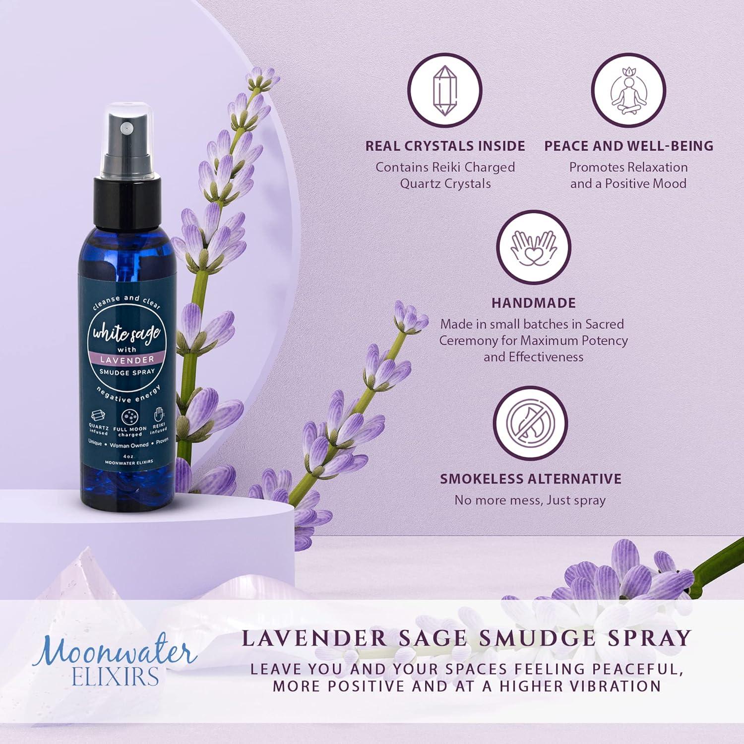 Spray de Salvia Blanca y Lavanda Moonwater 240ml - Limpieza Energética