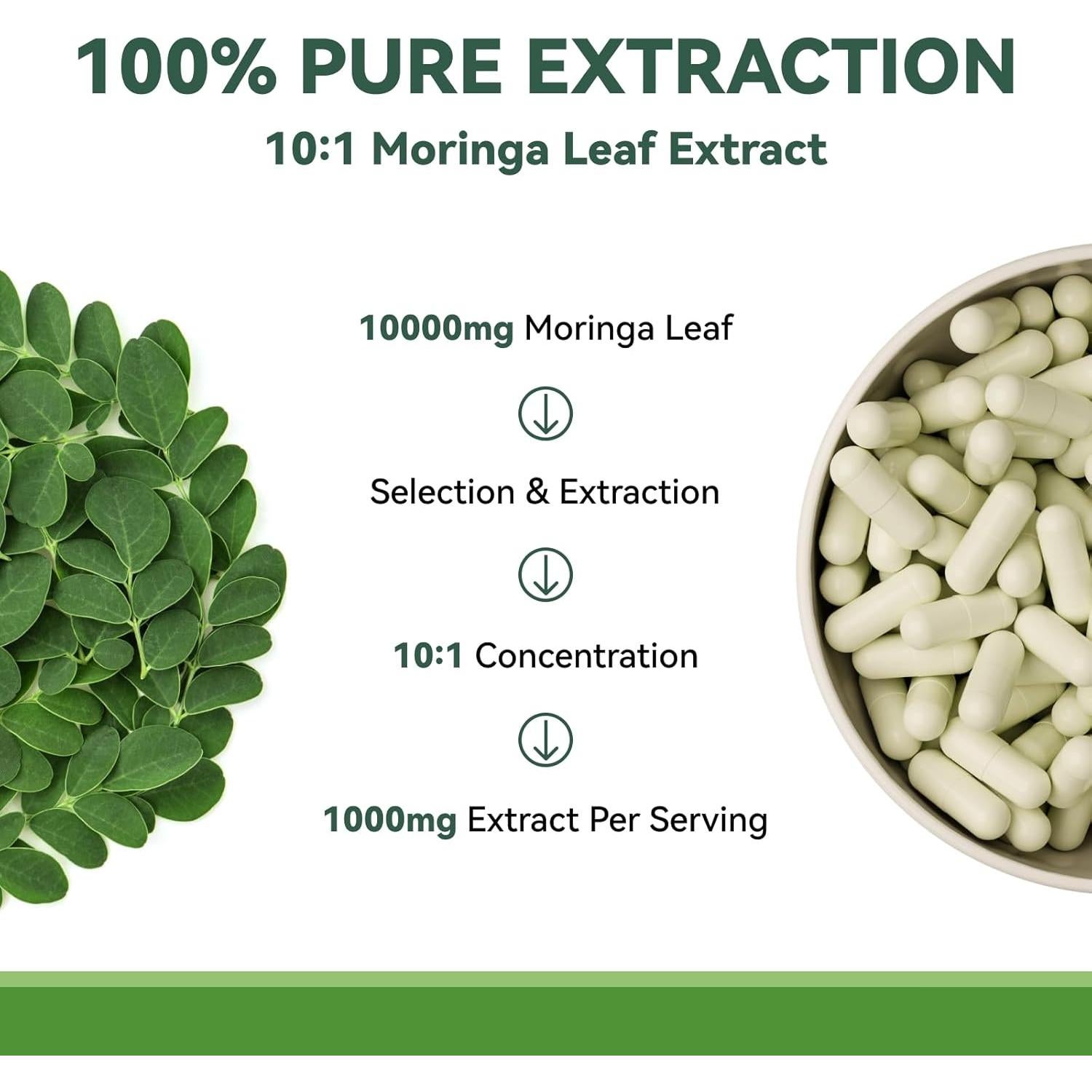 Cápsulas de Moringa 1000mg Brillo Interno 60 Veganas