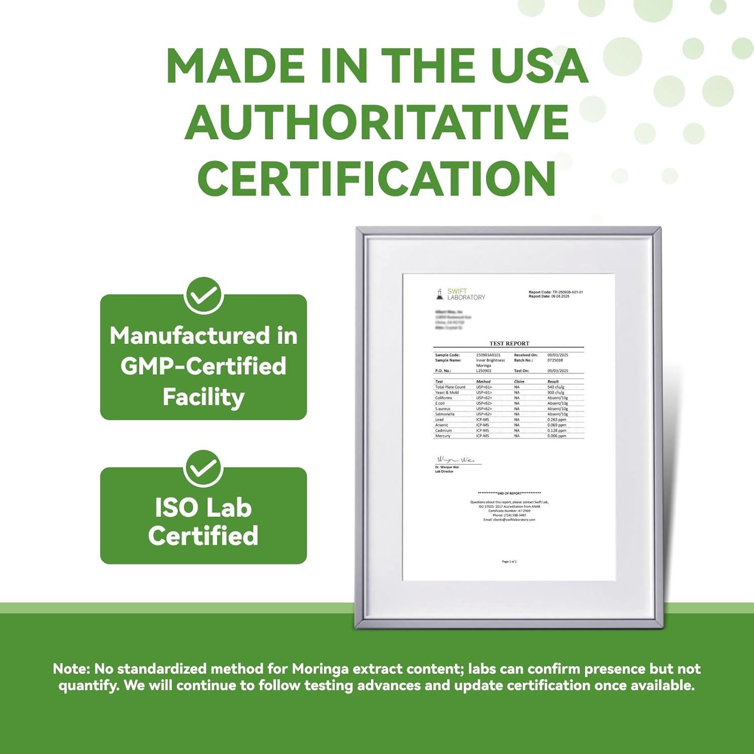 Cápsulas de Moringa 1000mg Brillo Interno 60 Veganas