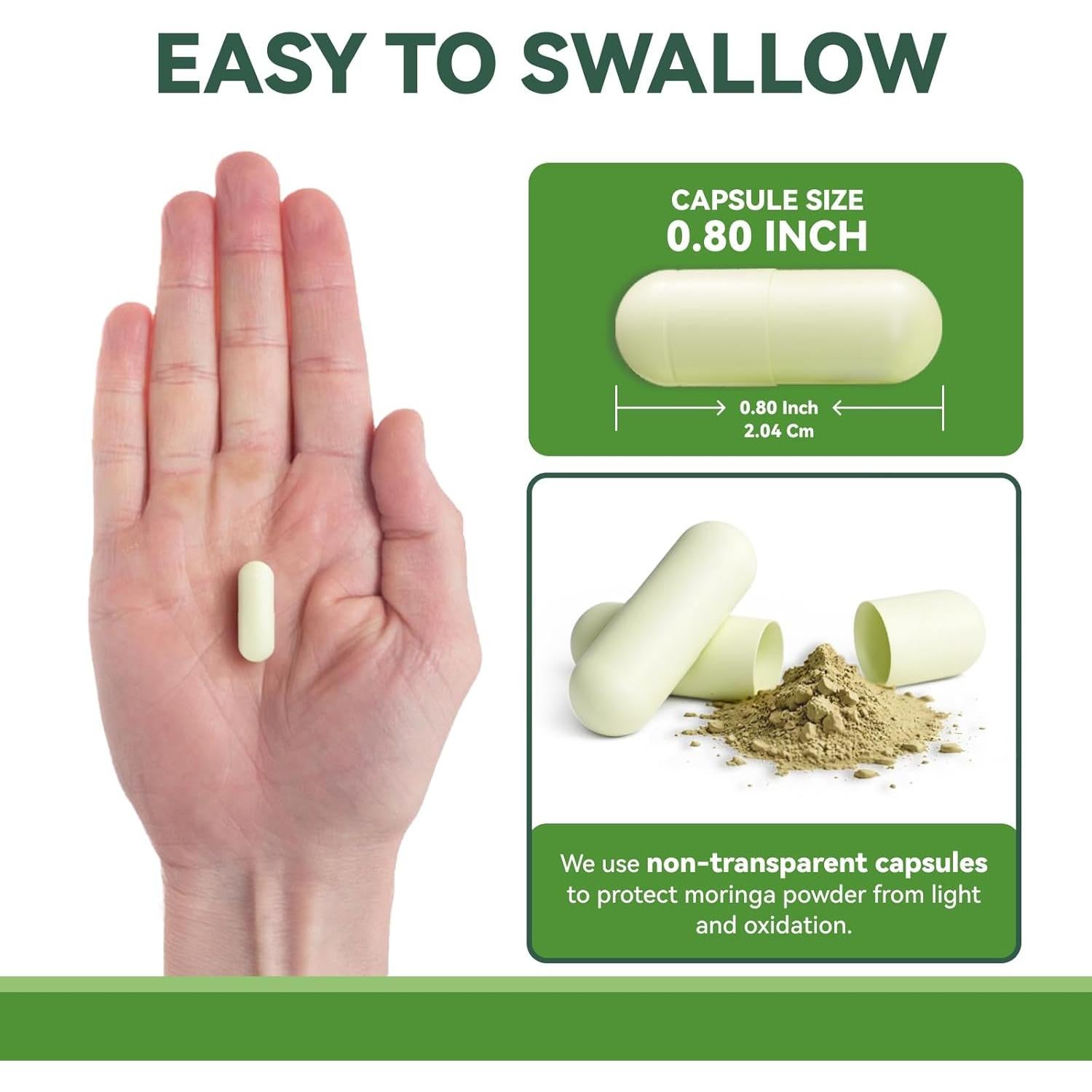 Cápsulas de Moringa 1000mg Brillo Interno 60 Veganas