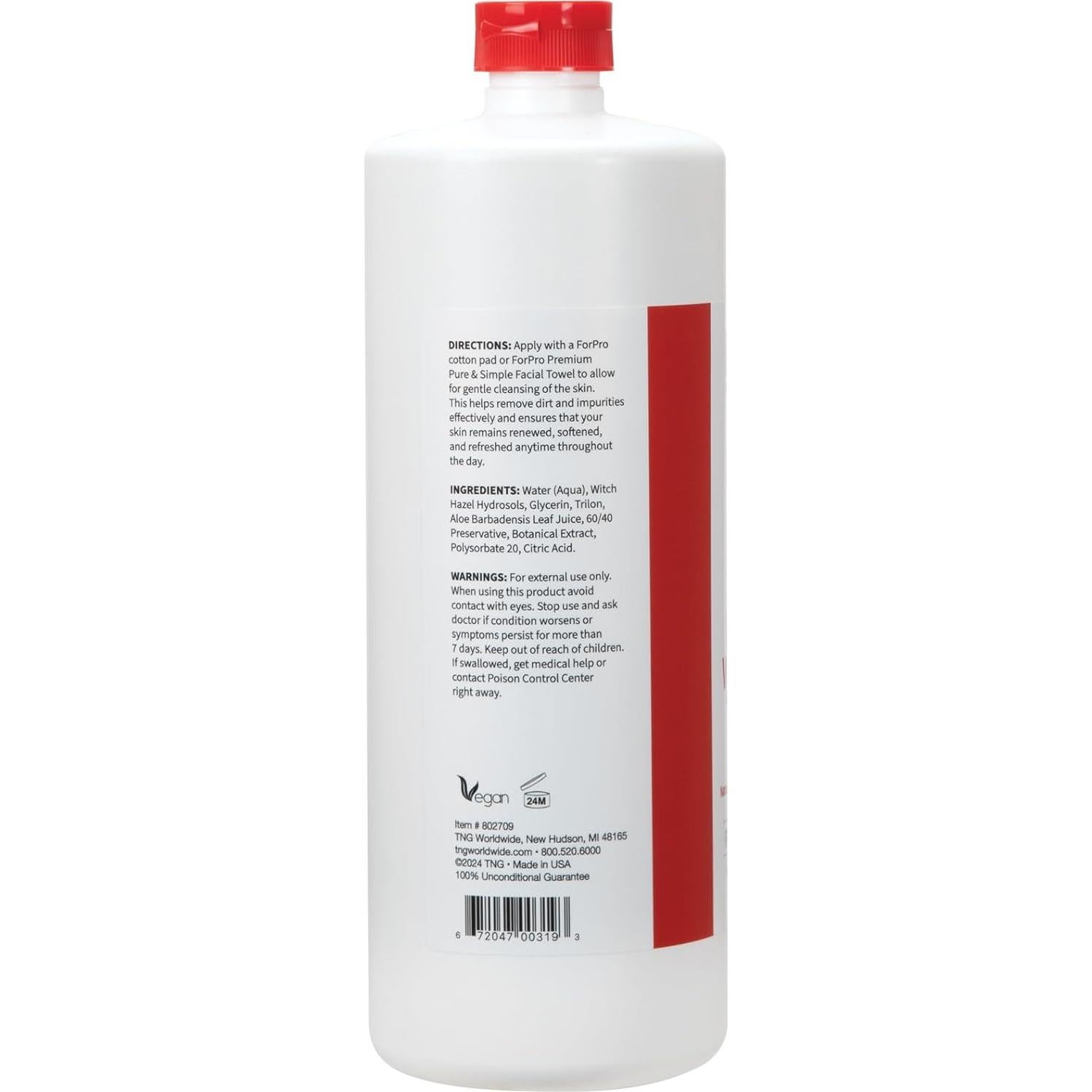 Tónico Facial Hamamelis ForPro 946ml Sin Alcohol Vegano