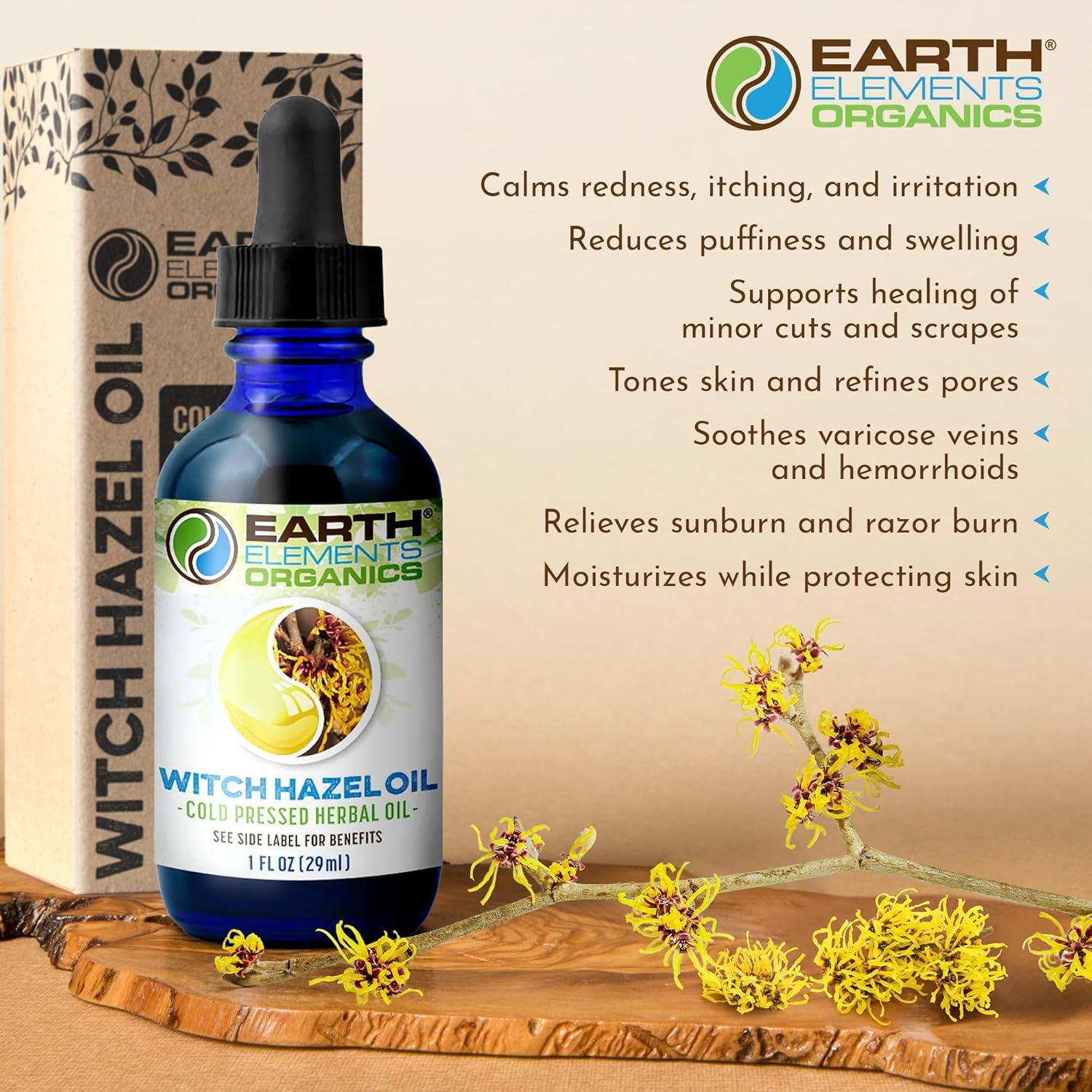 Aceite de Hamamelis Crudo 29.57 ml - Earth Elements Orgánico