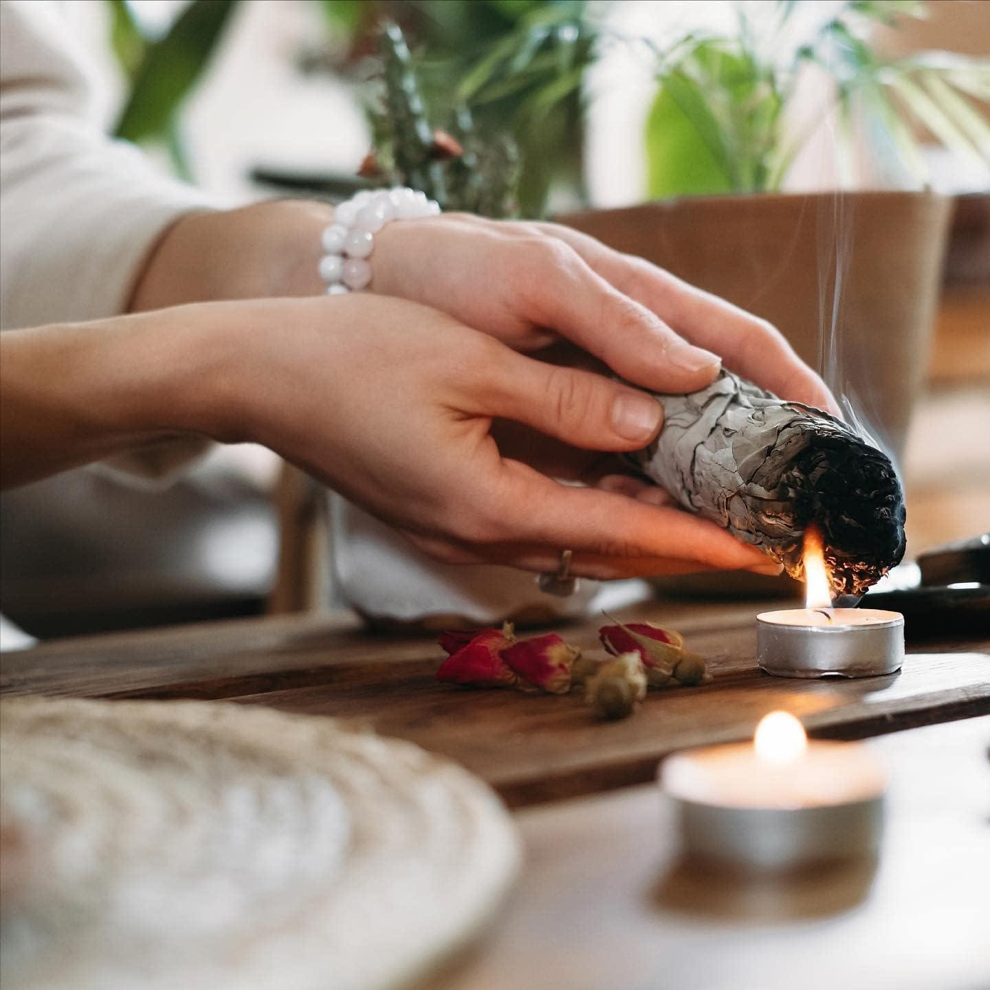 Palos de Salvia Blanca Espoir & Amour - 3 Piezas 10.16 cm