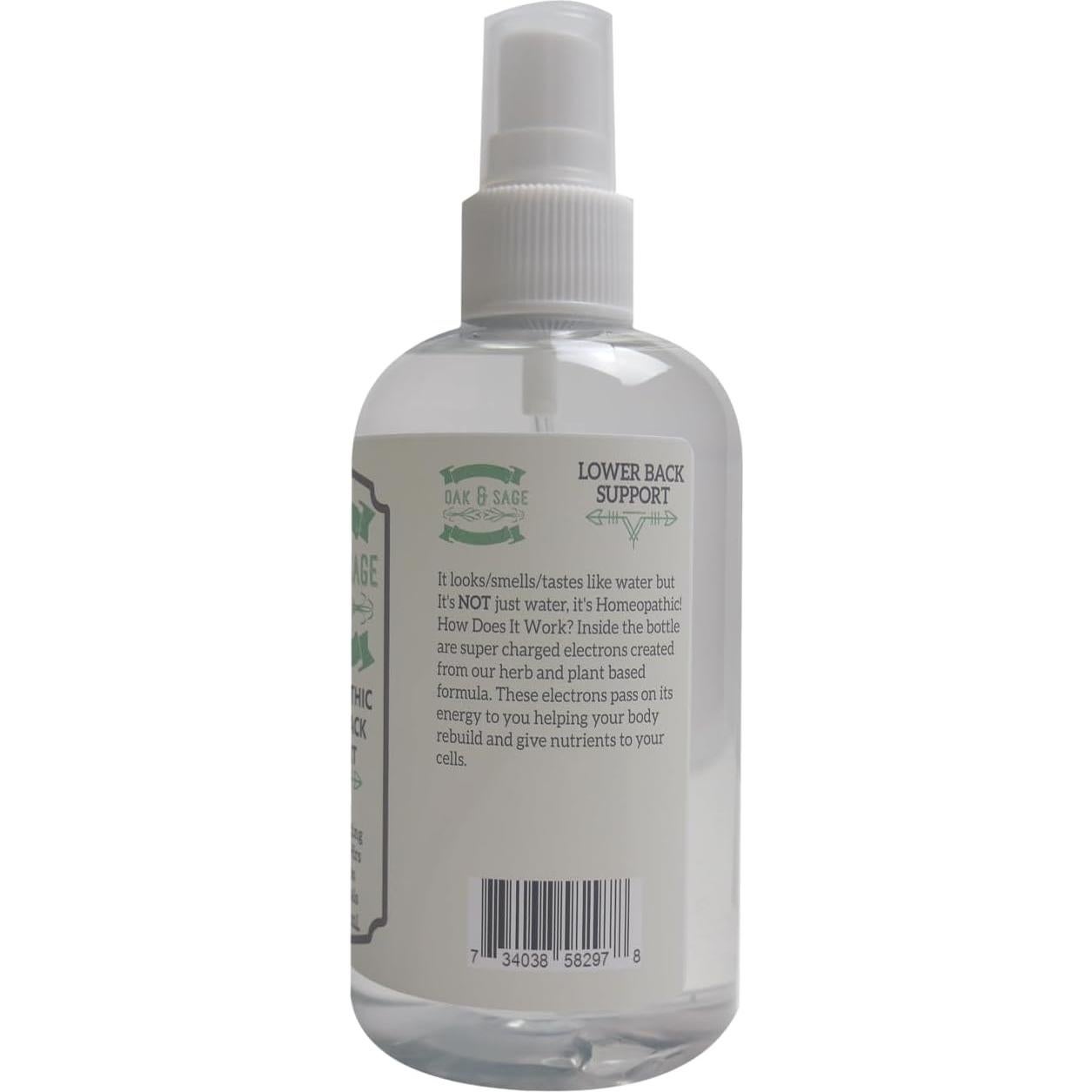 Soporte Homeopático OAK & SAGE para Espalda Baja 226.8g Sin Fragancia