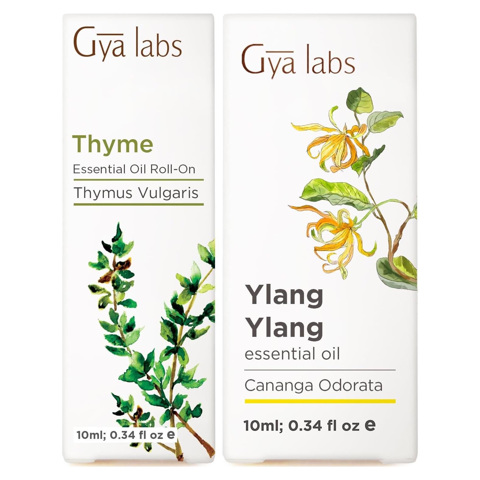 Set de Aceites Esenciales Roll On Gya Labs 2x10ml Tomillo Ylang Ylang