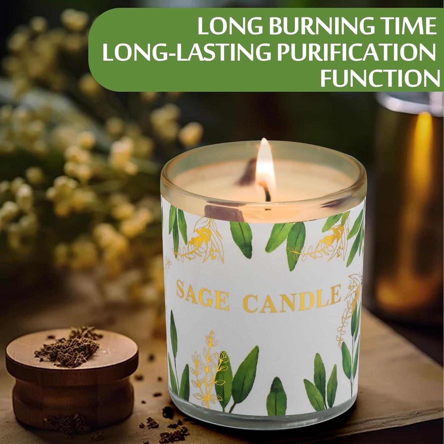 Set de 6 Velas Aromáticas de Salvia PVUELE - Purificación Energética