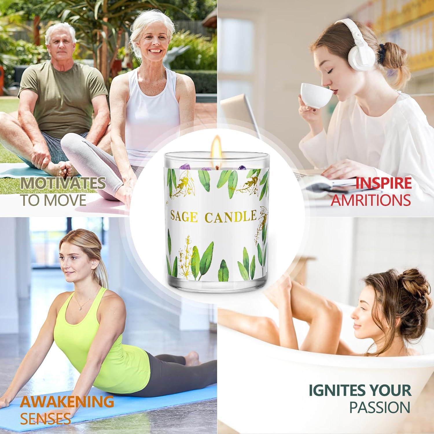 Set de 6 Velas Aromáticas de Salvia PVUELE - Purificación Energética