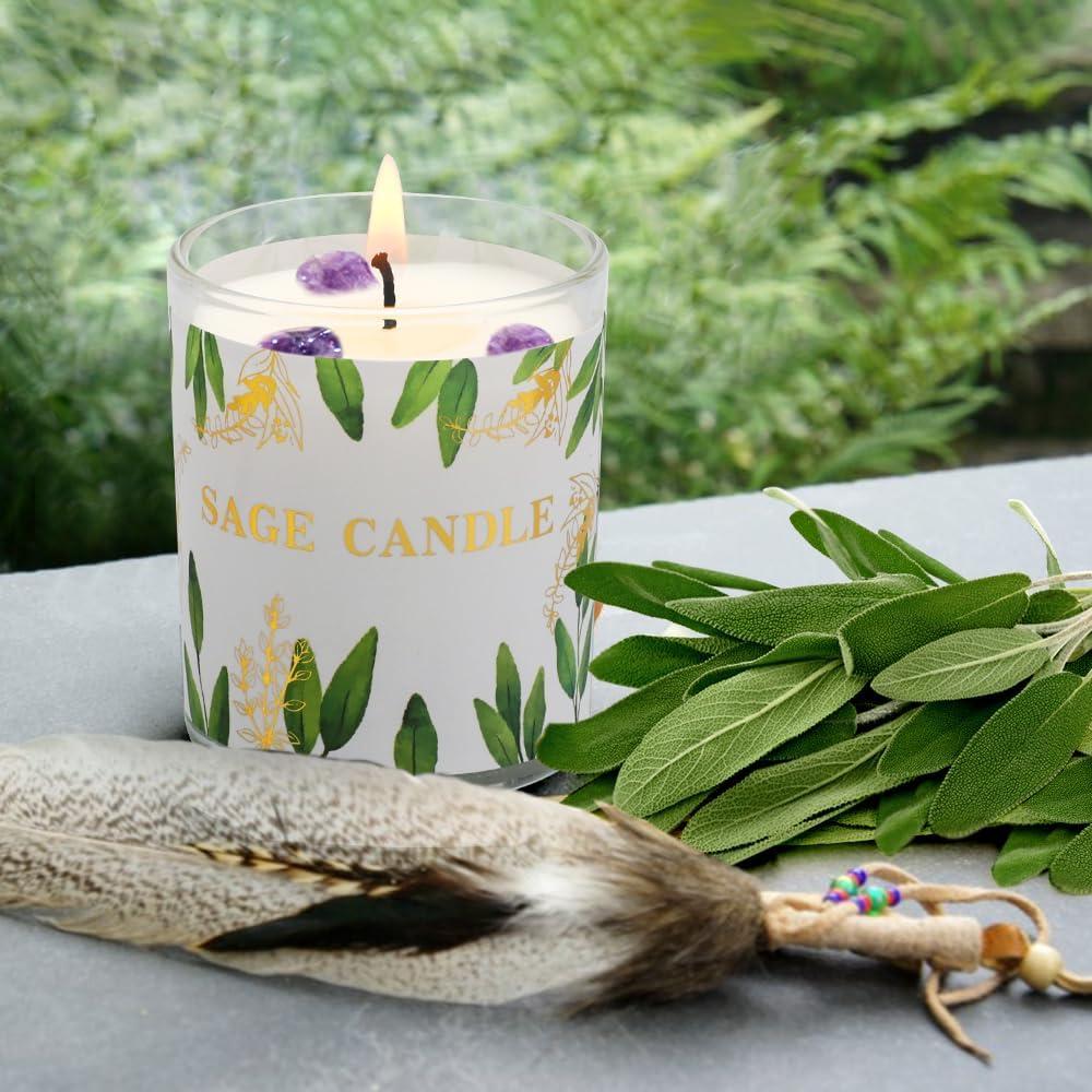 Set de 6 Velas Aromáticas de Salvia PVUELE - Purificación Energética