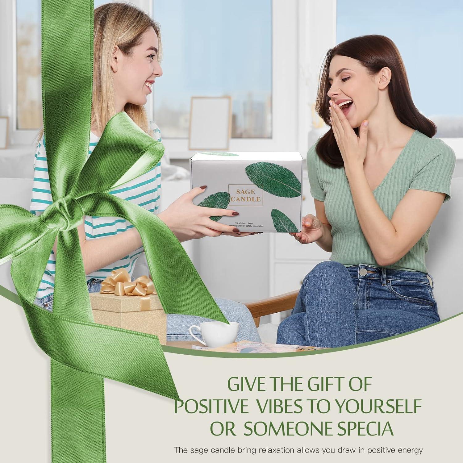 Set de 6 Velas Aromáticas de Salvia PVUELE - Purificación Energética