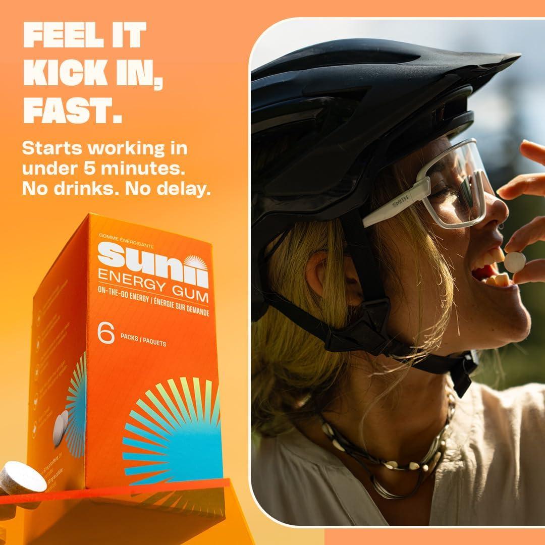 Chicle Energético Sunii - 50mg Cafeína, Sin Azúcar, 48pcs