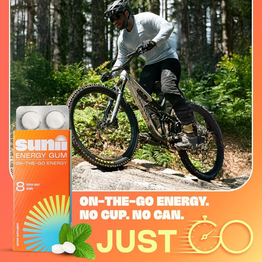 Chicle Energético Sunii - 50mg Cafeína, Sin Azúcar, 48pcs