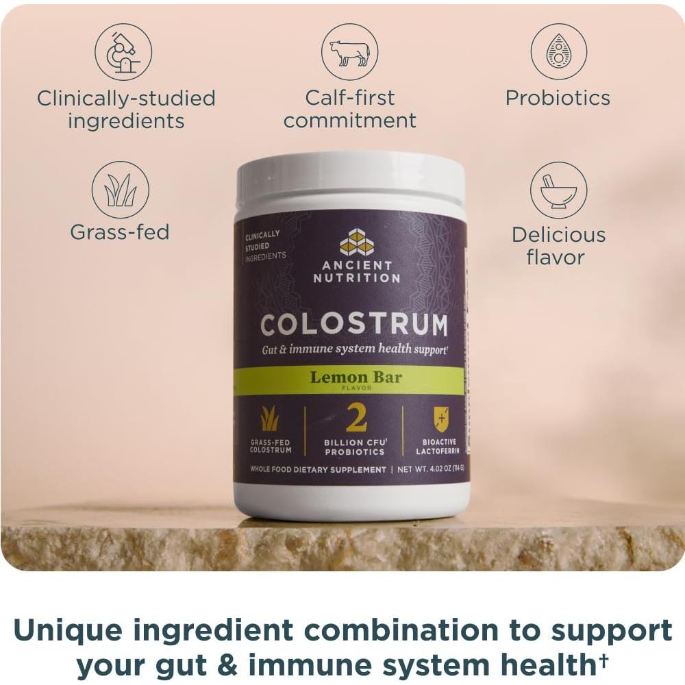 Polvo de Calostro Bovina Nutrición Antigua 113g Limón