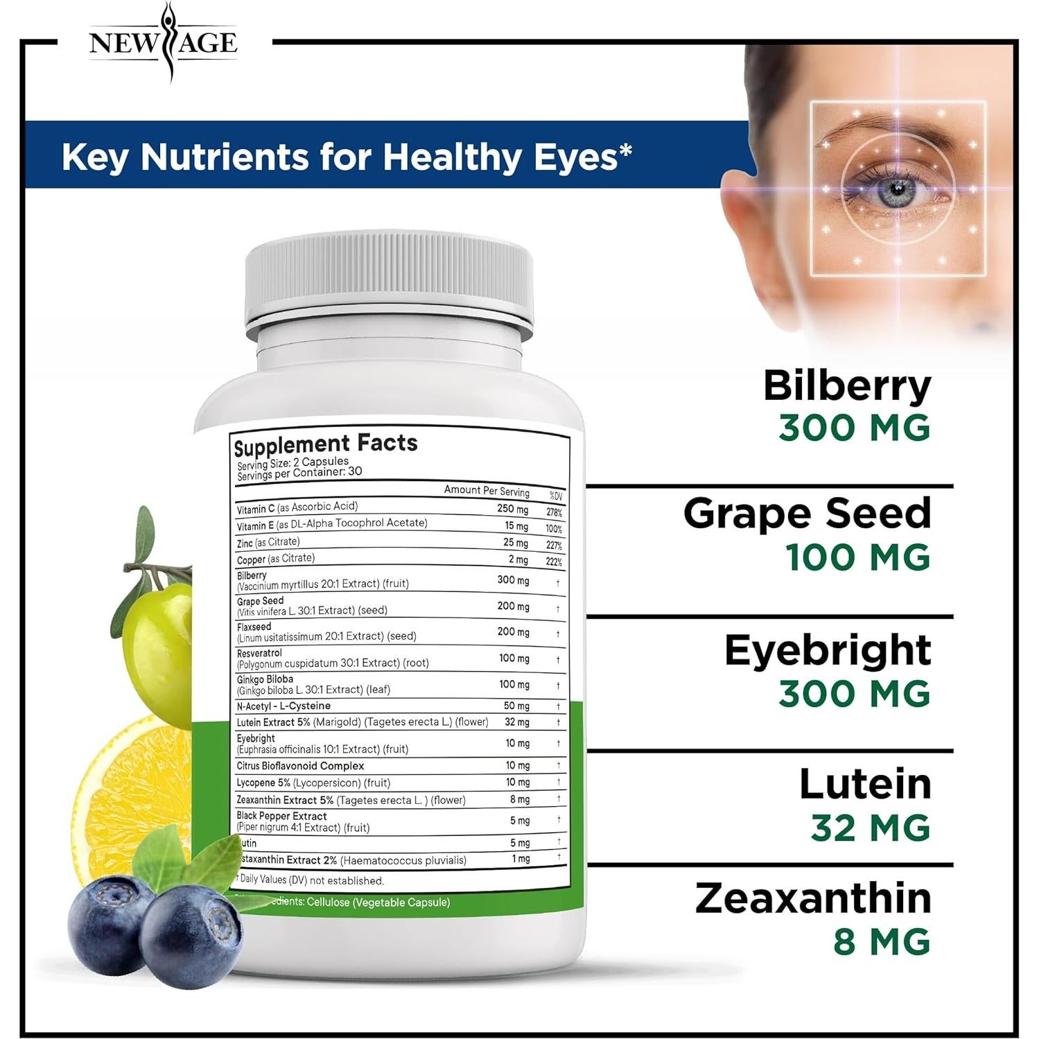 Suplemento Ocular Nueva Edad AREDS 2 - 120 Cápsulas