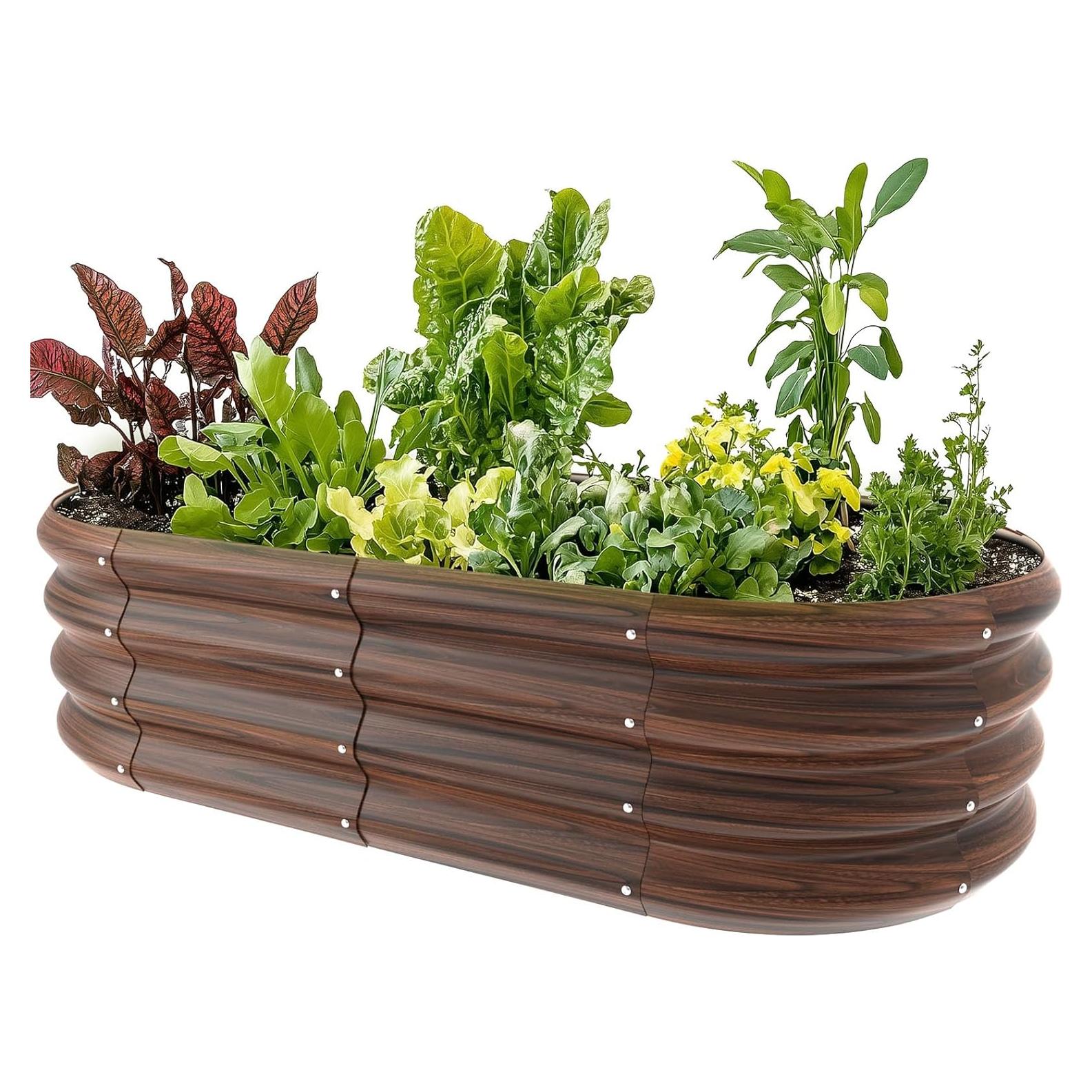 Cama de Jardín Elevada Ovalada Galvanizada IDEA FAMILY 120x60x30cm