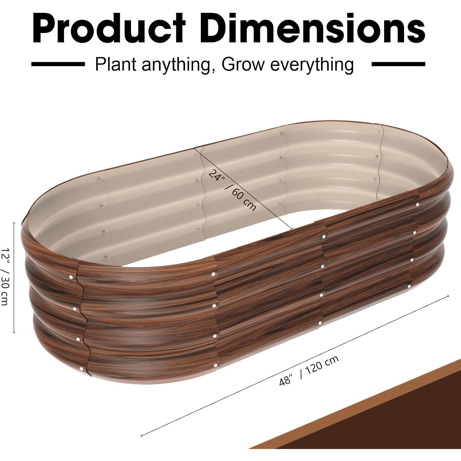 Cama de Jardín Elevada Ovalada Galvanizada IDEA FAMILY 120x60x30cm
