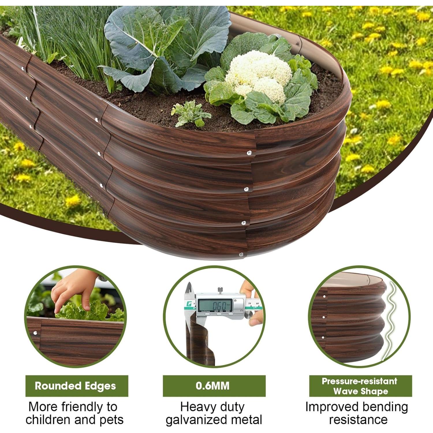 Cama de Jardín Elevada Ovalada Galvanizada IDEA FAMILY 120x60x30cm