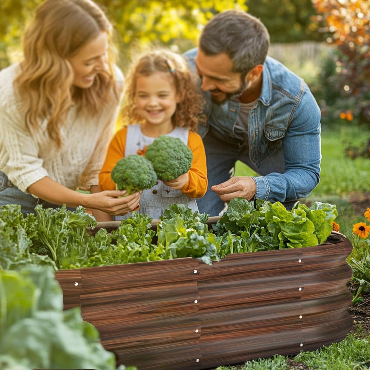 Cama de Jardín Elevada Ovalada Galvanizada IDEA FAMILY 120x60x30cm