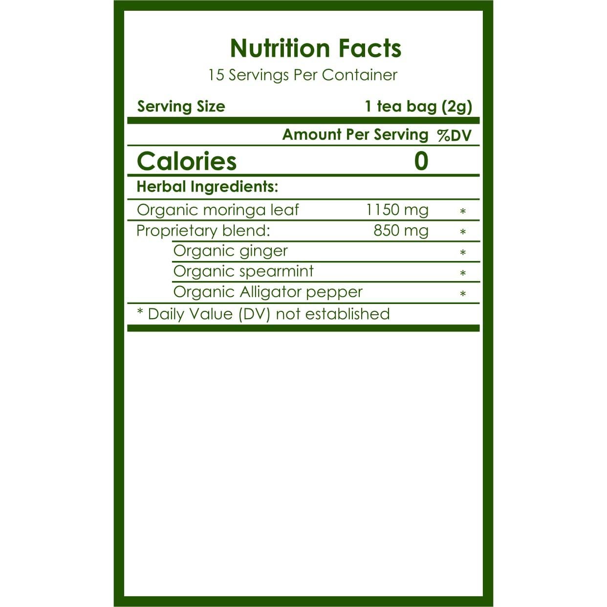 Bolsitas de Té de Moringa Orgánica Intuitigo - 15 Unidades