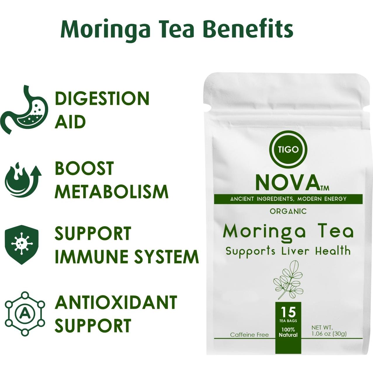 Bolsitas de Té de Moringa Orgánica Intuitigo - 15 Unidades