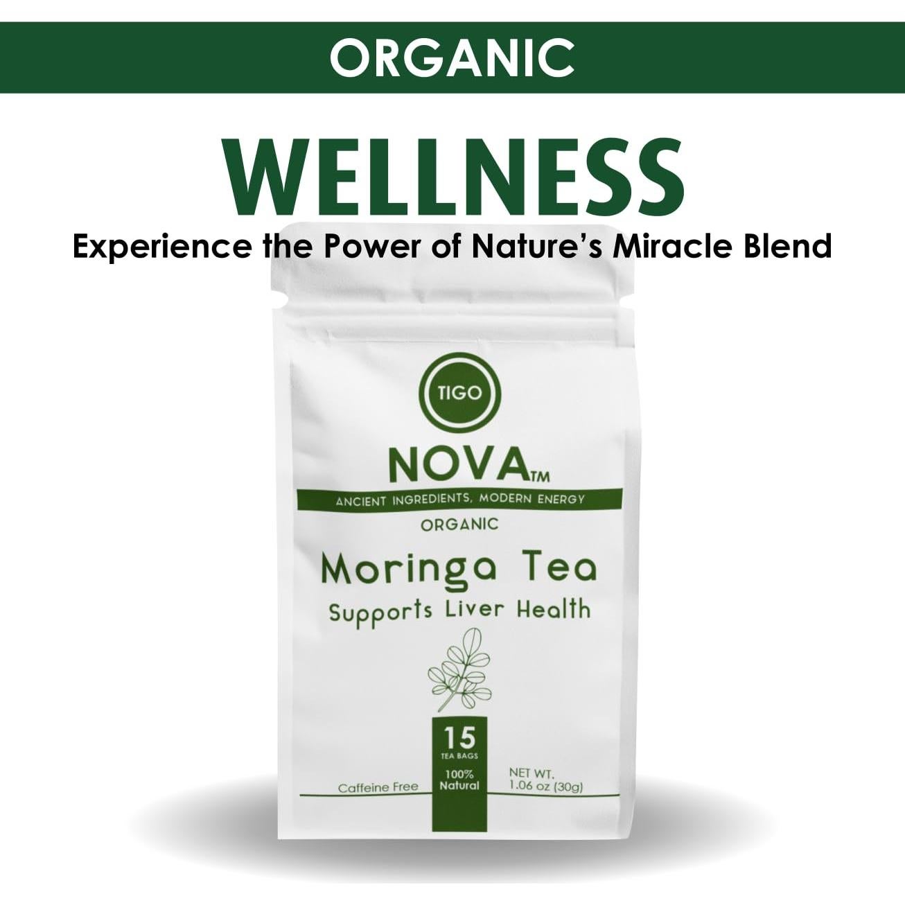 Bolsitas de Té de Moringa Orgánica Intuitigo - 15 Unidades