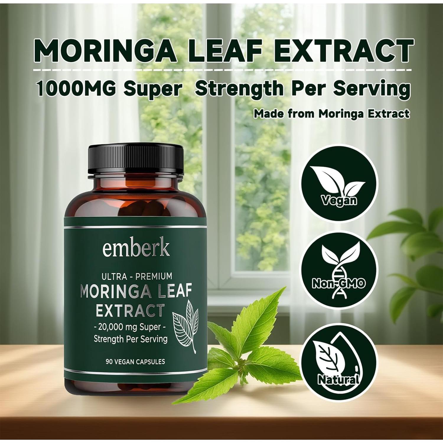 Cápsulas de Moringa 20,000 mg - 90 Veganas - Energía y Metabolismo