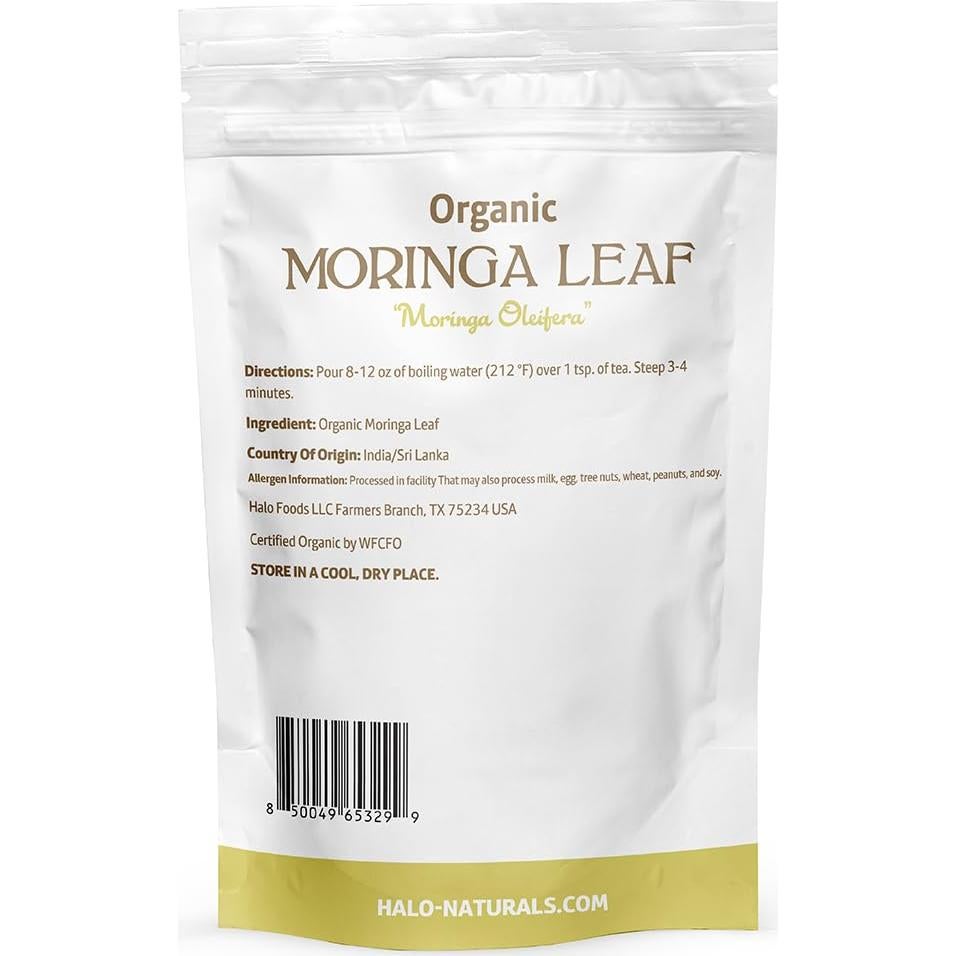 Hoja de Moringa Orgánica Halo Naturals 113g Certificada USDA