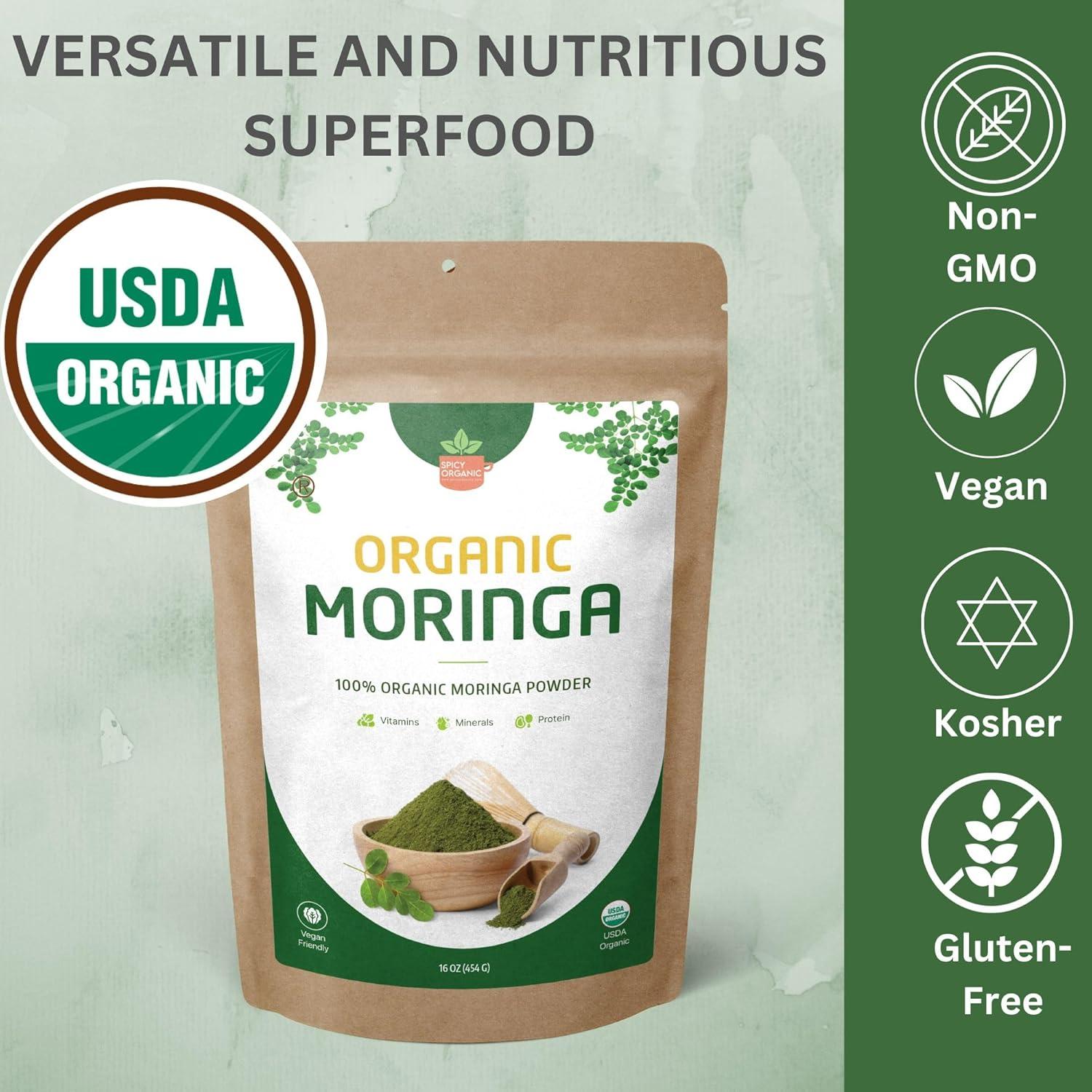 Polvo de Moringa Orgánica Spicy Organic 113.4g - Superalimento Vegano