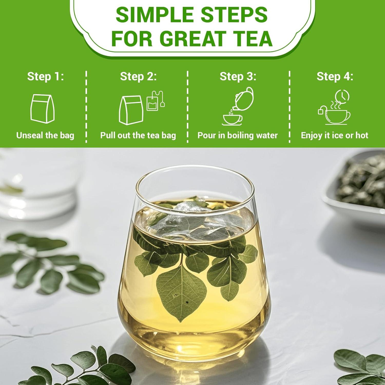 Té de Moringa HIIHONE - Sin Cafeína, 50 Bolsitas