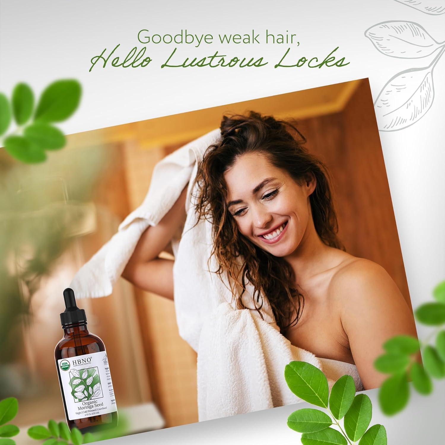 Aceite de Moringa Orgánico HBNO 120ml Prensado en Frío