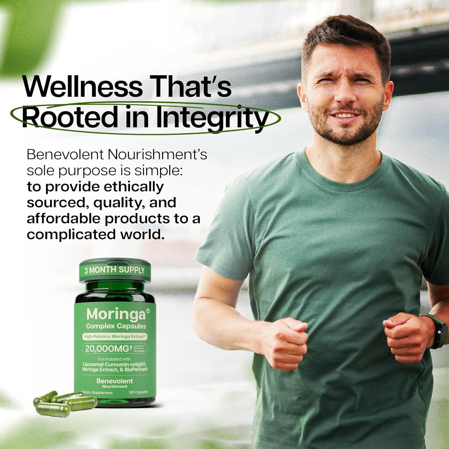 Cápsulas de Moringa Benevolente 20:1 con Curcumina 180 Unidades