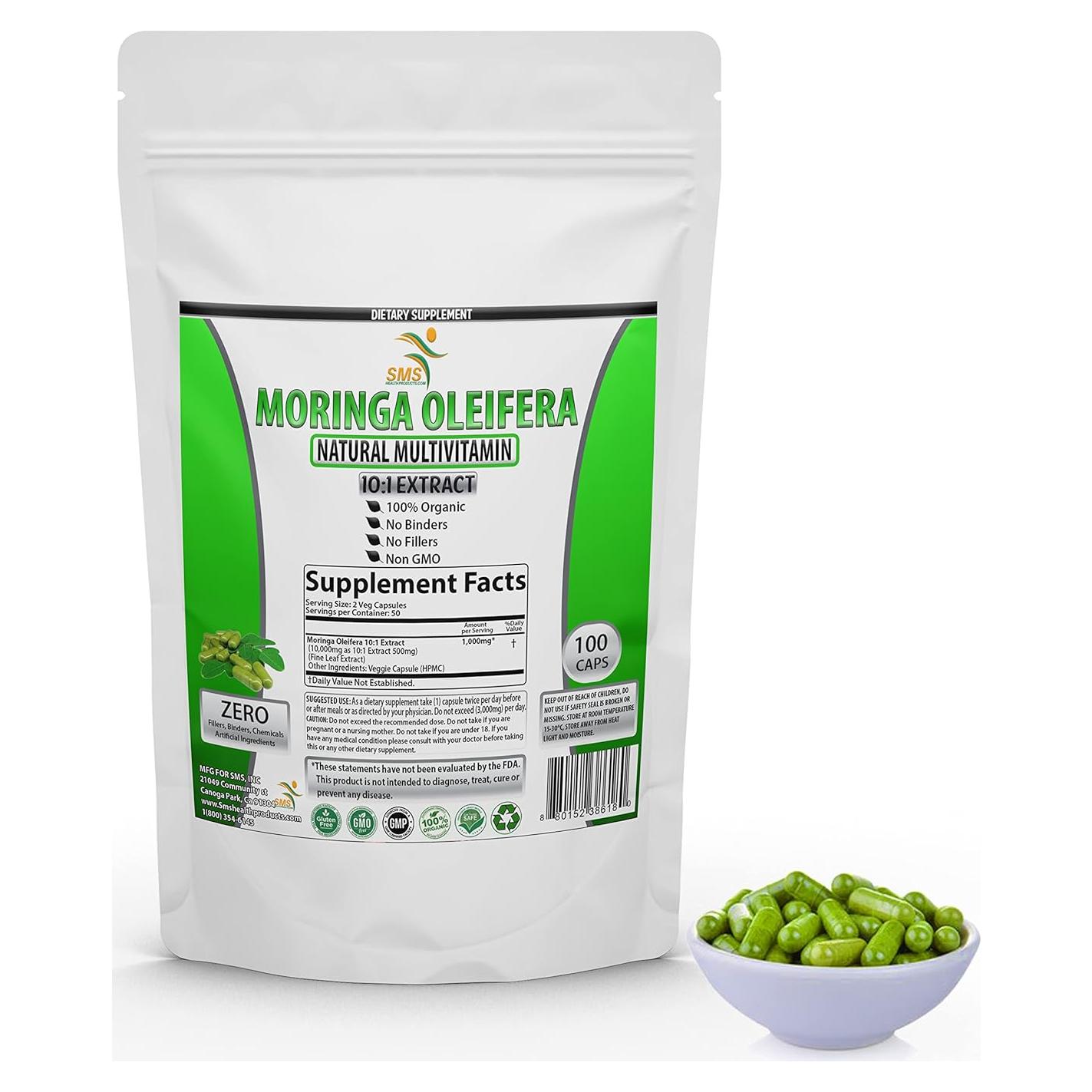 Moringa Oleifera 100 Cápsulas Veganas 1000mg - Suplemento Natural