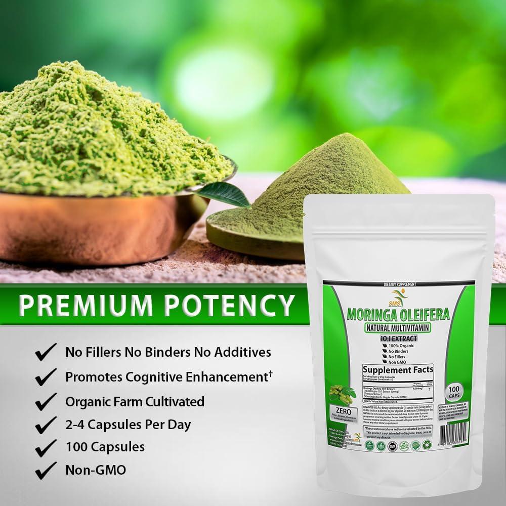 Moringa Oleifera 100 Cápsulas Veganas 1000mg - Suplemento Natural