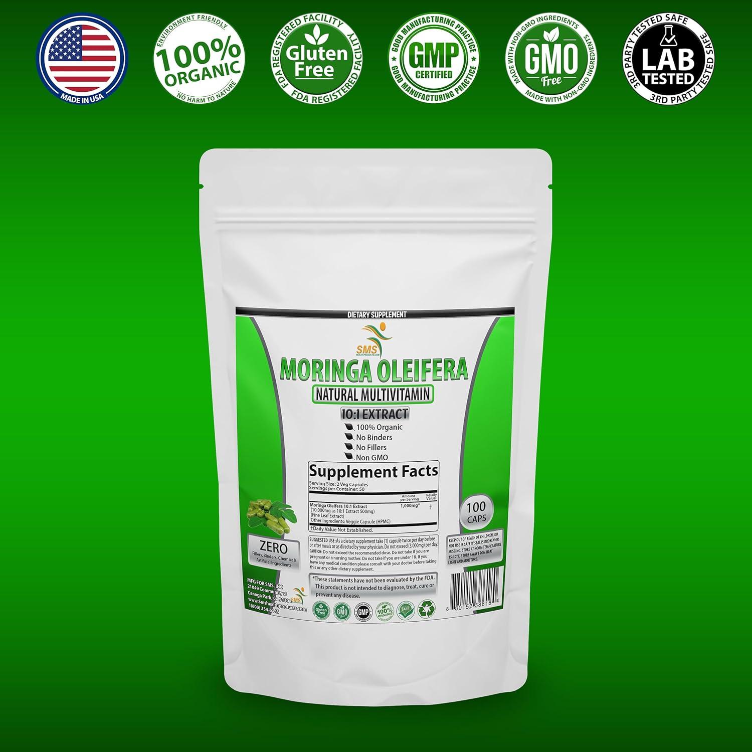 Moringa Oleifera 100 Cápsulas Veganas 1000mg - Suplemento Natural