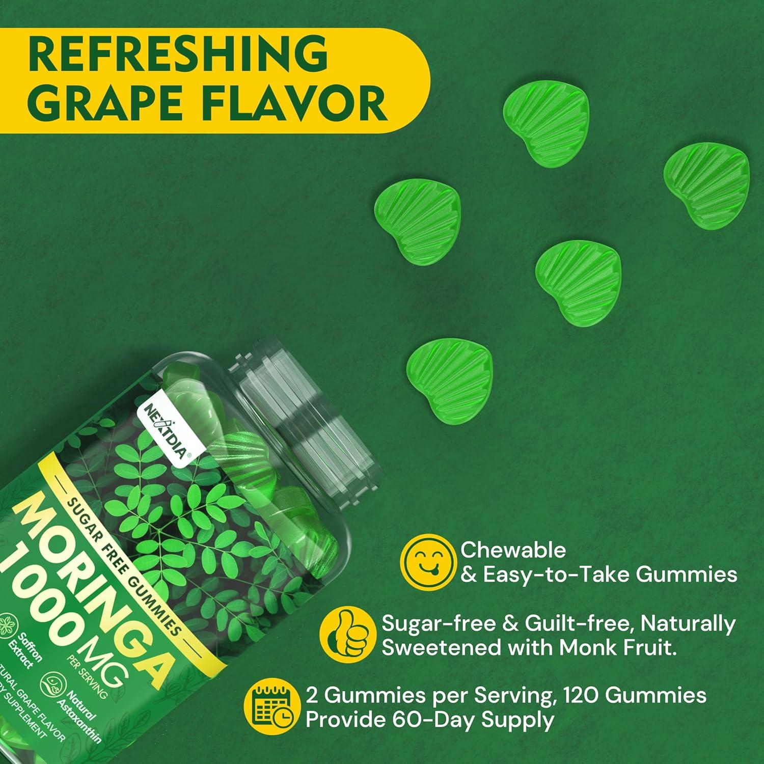 Gomitas de Moringa Orgánica 1000mg NextDia - 120 Unidades