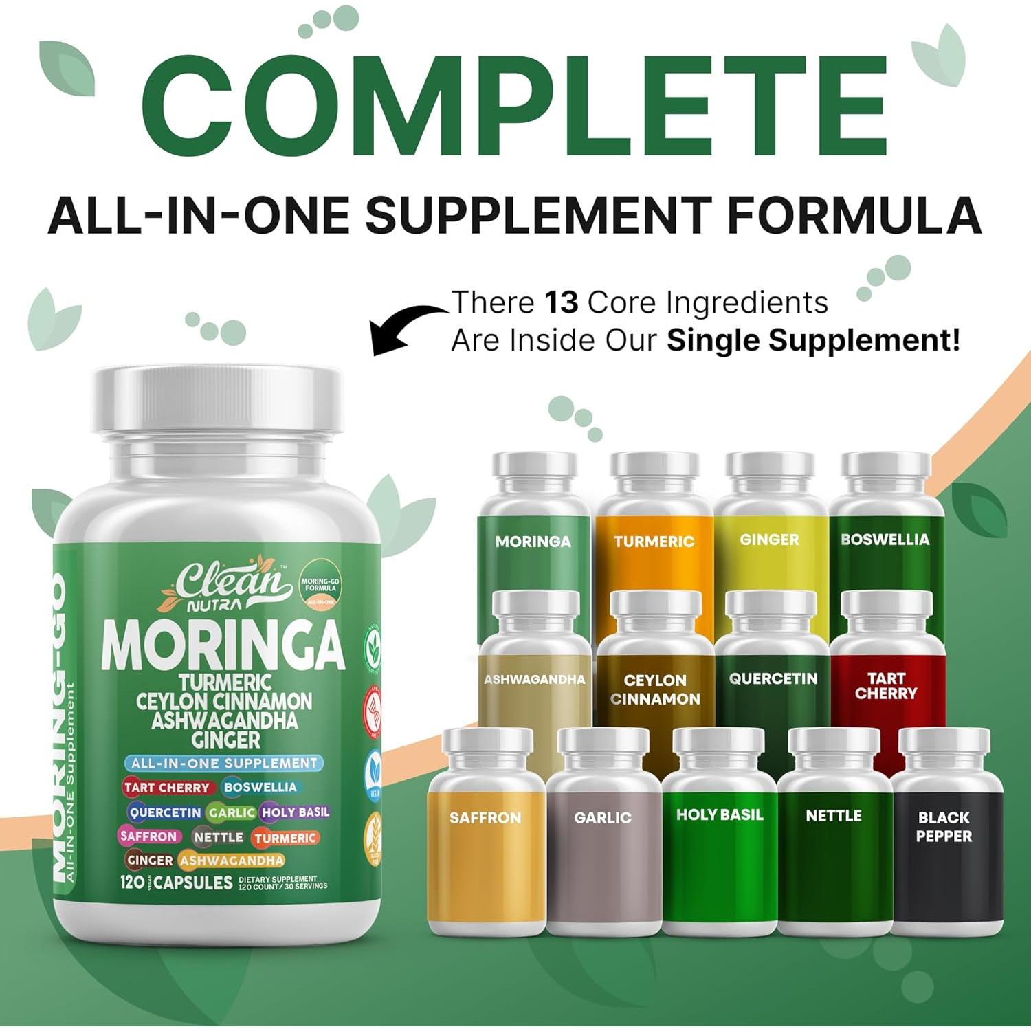 Cápsulas de Moringa Clean Nutra 500mg - Suplemento Natural