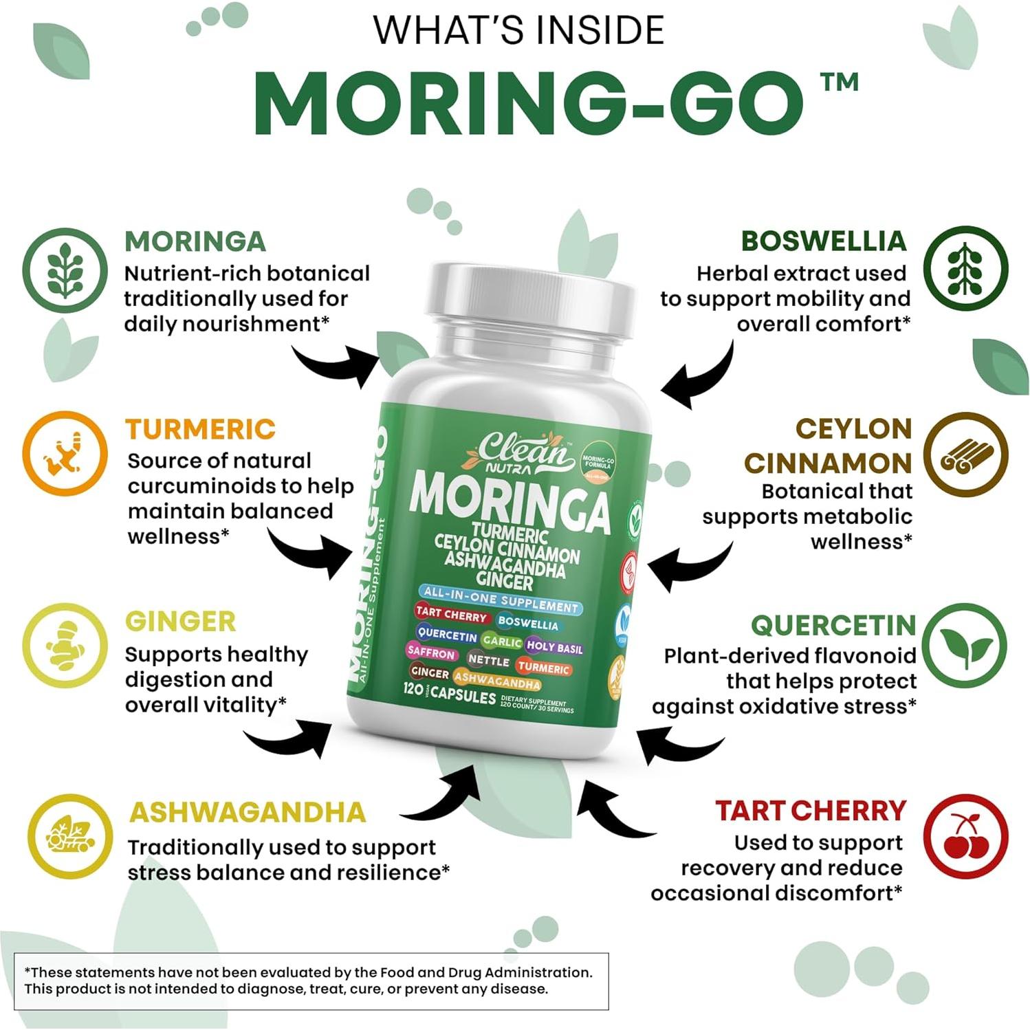 Cápsulas de Moringa Clean Nutra 500mg - Suplemento Natural