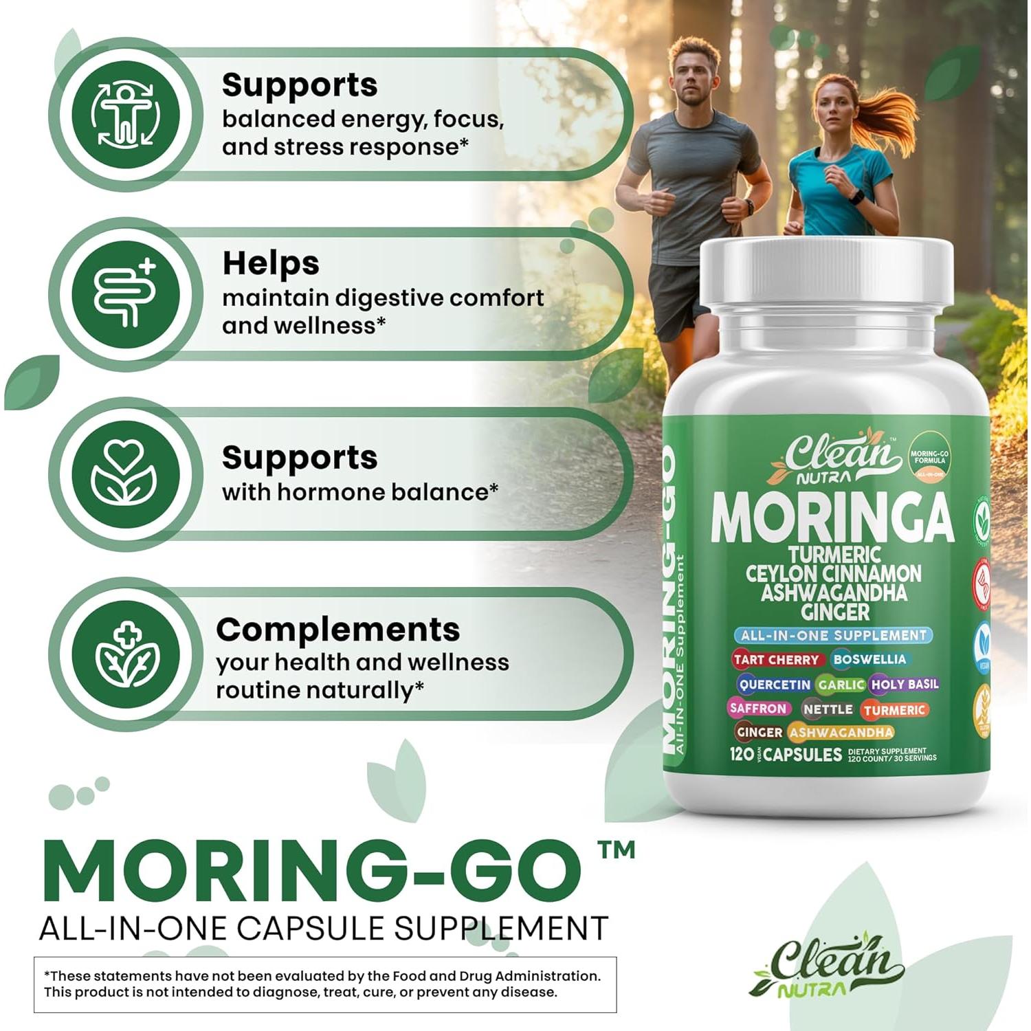 Cápsulas de Moringa Clean Nutra 500mg - Suplemento Natural