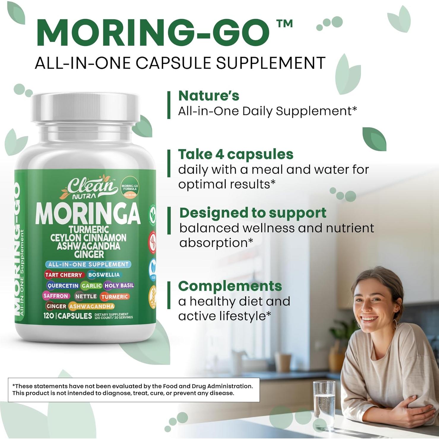 Cápsulas de Moringa Clean Nutra 500mg - Suplemento Natural