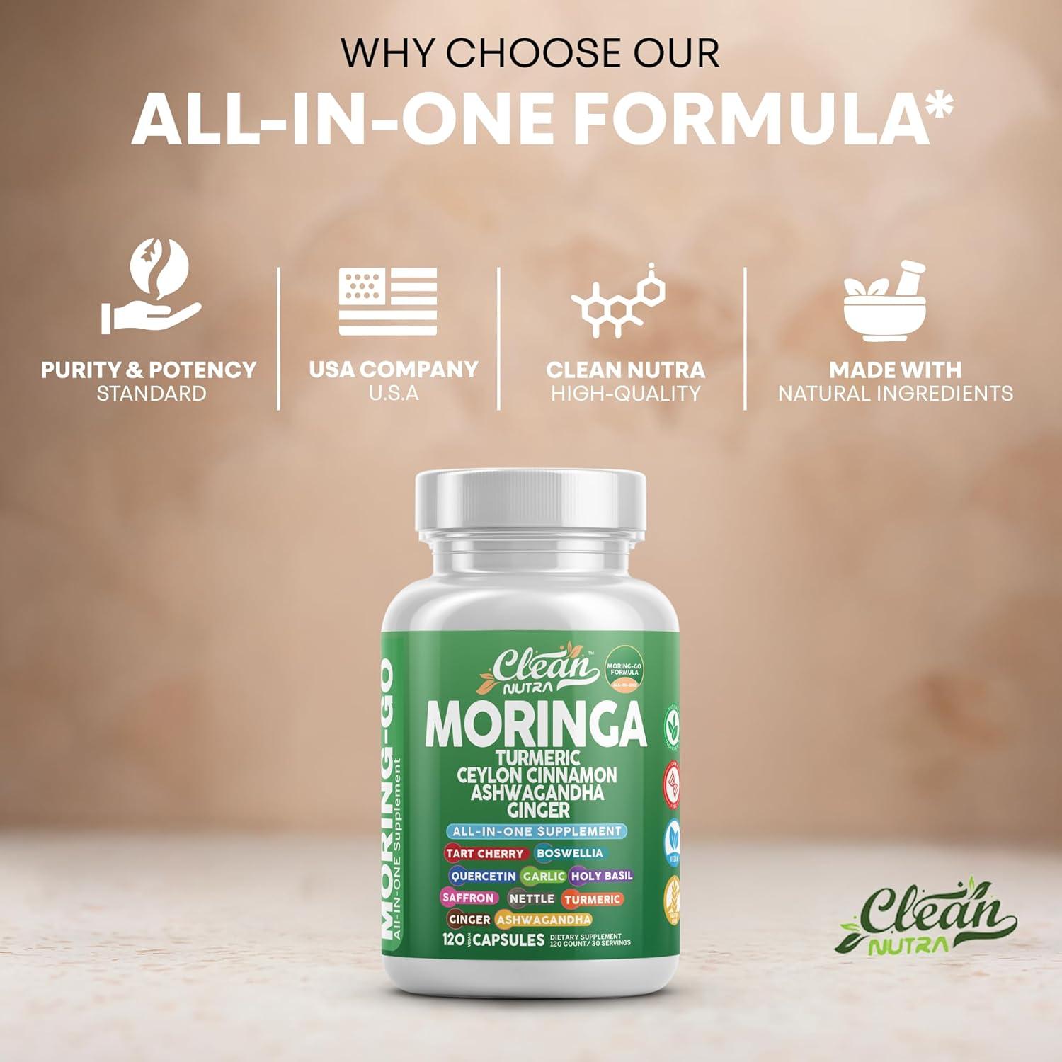 Cápsulas de Moringa Clean Nutra 500mg - Suplemento Natural