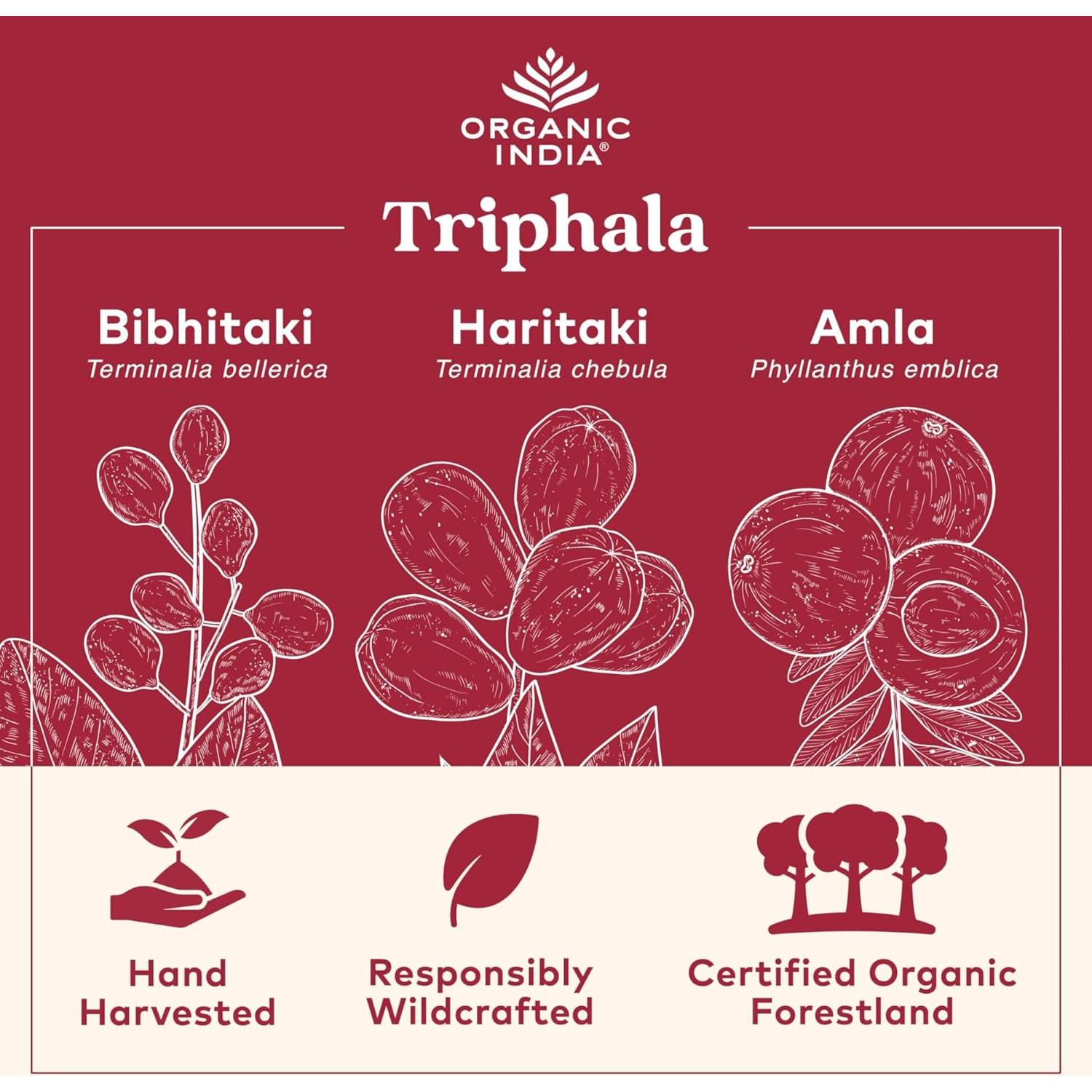 Cápsulas Triphala Orgánicas INDIA ORGÁNICA - 90 Unidades