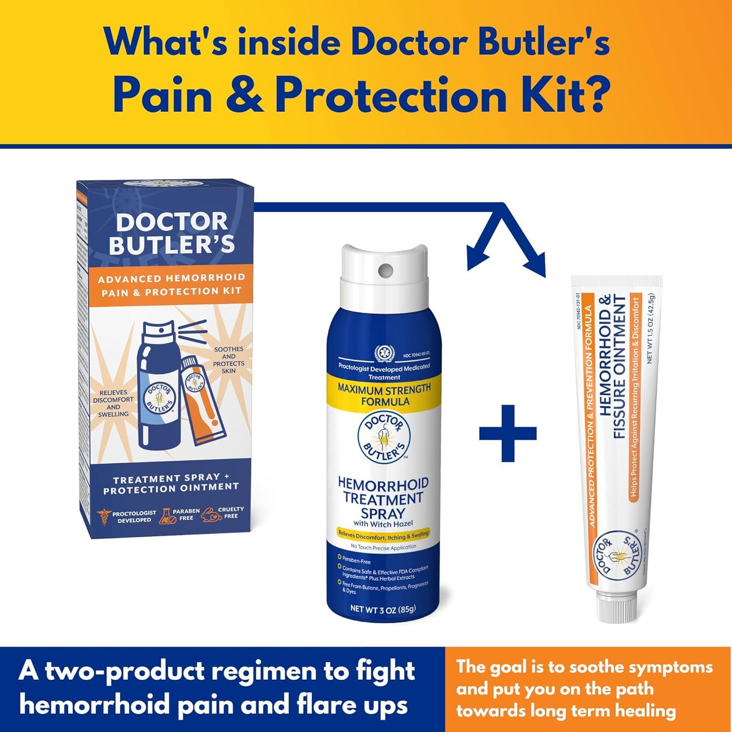 Kit de Tratamiento para Hemorroides Doctor Butler - Ungüento y Spray