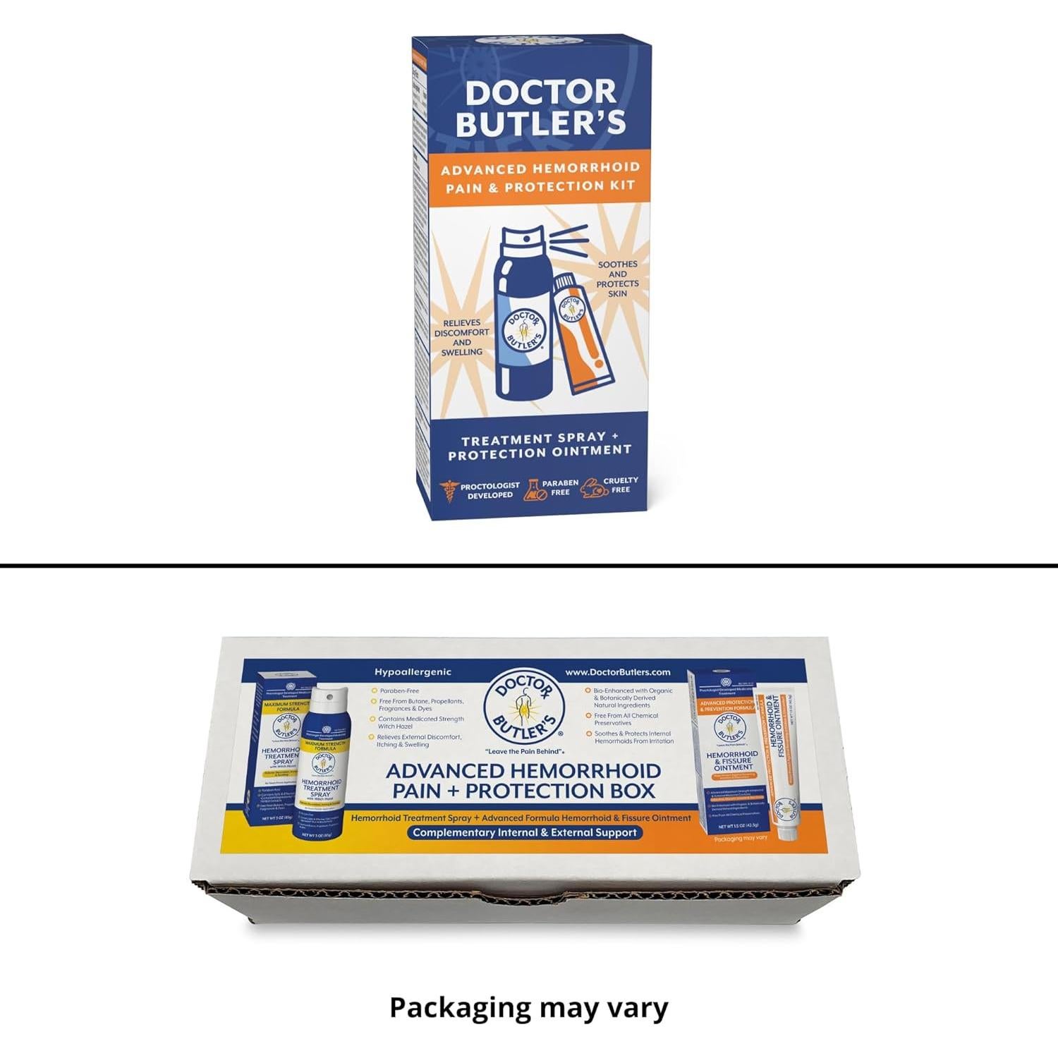 Kit de Tratamiento para Hemorroides Doctor Butler - Ungüento y Spray