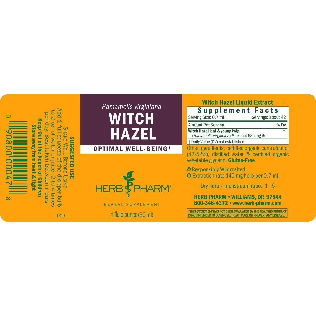 Extracto Líquido de Hamamelis Herb Pharm 30 ml Vegano