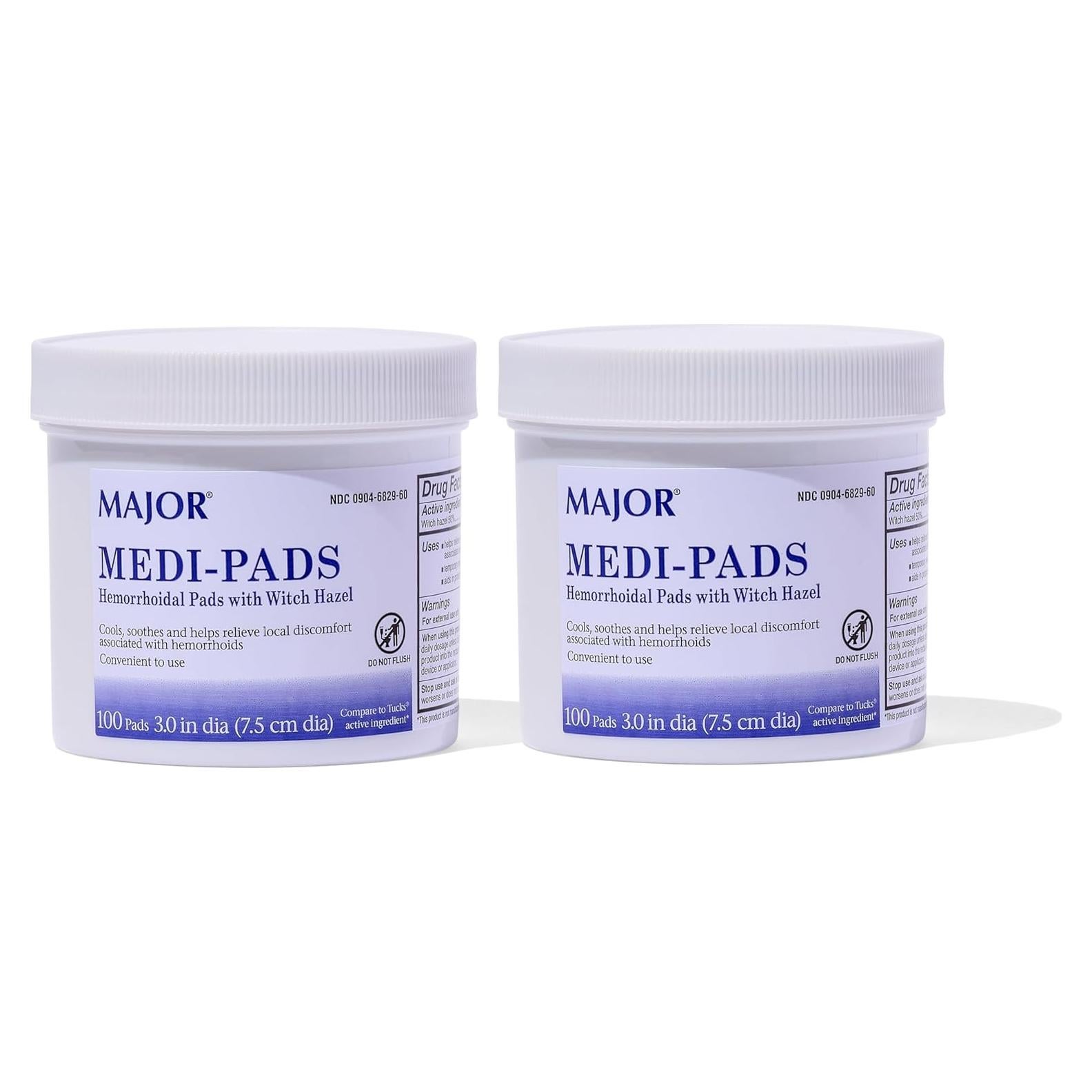Toallitas Higiénicas Hemorroidales Major - 100 Unidades