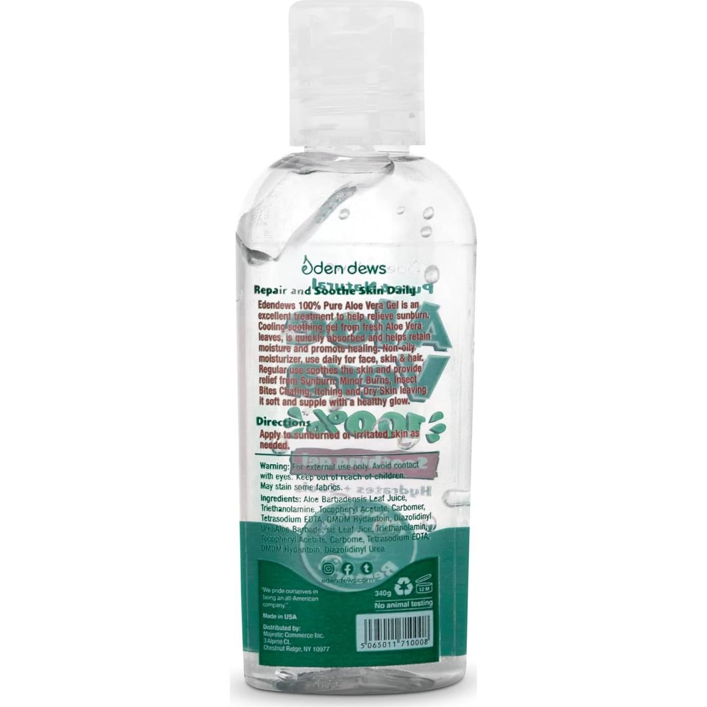 Gel de Aloe Vera Orgánico 100% Eden Dews 68.1 g Hidratante